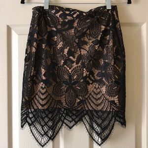 Black lace skirt